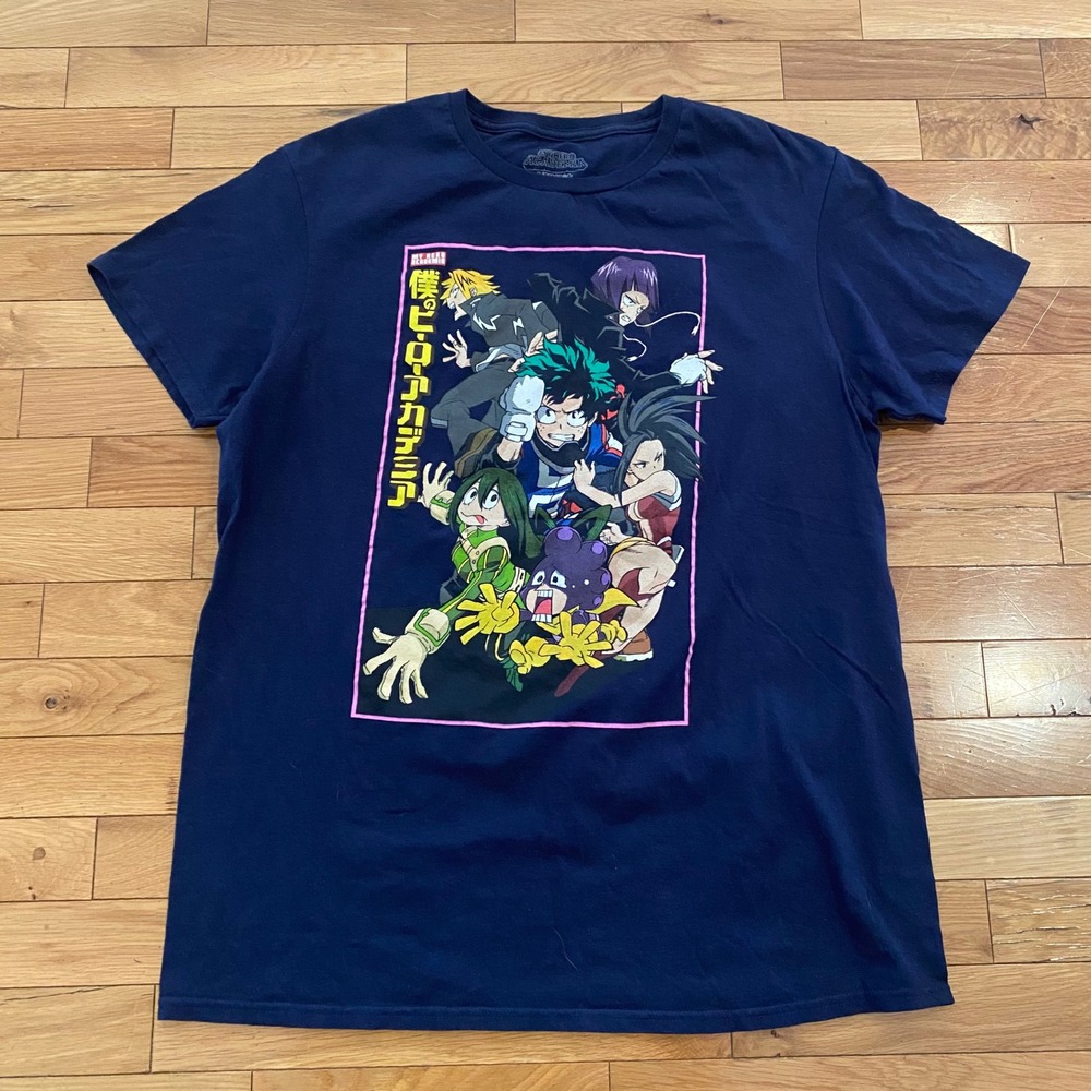 My Hero Academia Graphic T-Shirt Mens‎ Large Navy Blue Anime Funimation 2021 L
